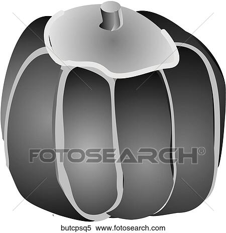 Buttercup Squash-One B&W View Large Illustration Stock Illustration - Buttercup Squash-One B&W. Fotosearch