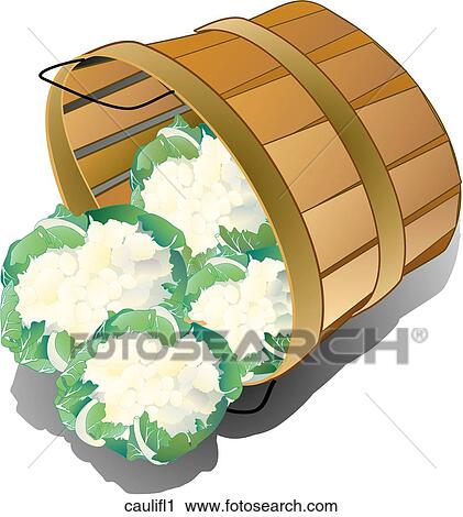 Cauliflower-Composition View Large Illustration Clip Art - Cauliflower-Composition. Fotosearch