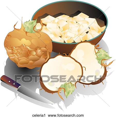 Celeriac-Composition View Large Illustration Clip Art - Celeriac-Composition. Fotosearch