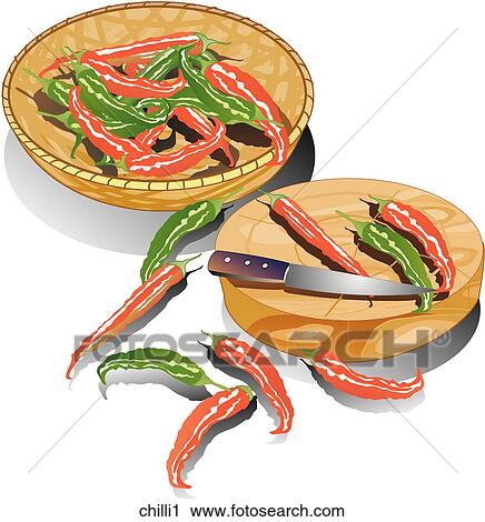Clip Art - Chilli Peppers-Composition. Fotosearch