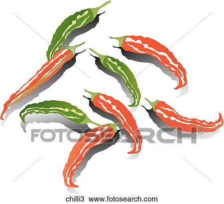 Chilli Peppers-Shadows View Large Illustration Drawing - Chilli Peppers-Shadows. Fotosearch