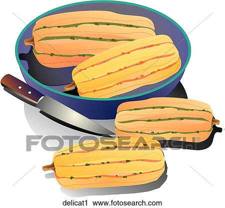 Clip Art - Delicata Squash-Composition. Fotosearch