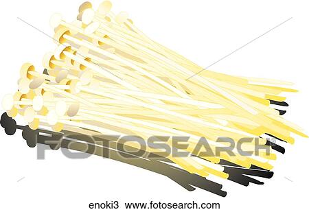 Drawing - Enoki Mushrooms-Shadows. Fotosearch