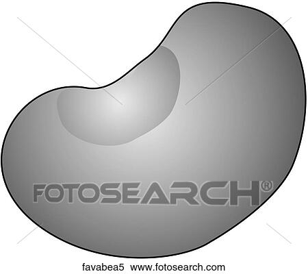 Stock Illustration - Fava Beans-One B&W. Fotosearch