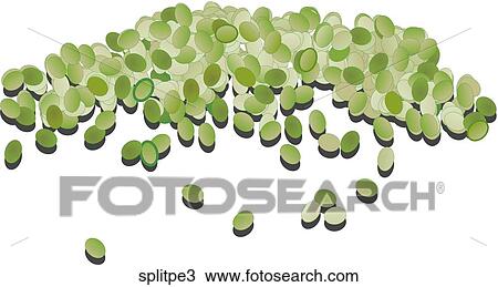 Green Split Peas-Shadows View Large Illustration Drawing - Green Split Peas-Shadows. Fotosearch