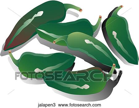 Drawing - Jalapeno Peppers-Shadows. Fotosearch