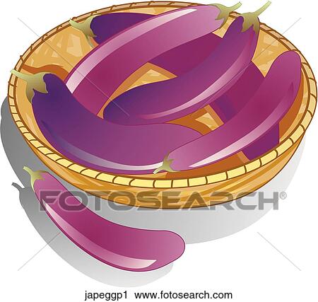 Japanese Eggplant-Composition View Large Illustration Clip Art - Japanese Eggplant-Composition. Fotosearch