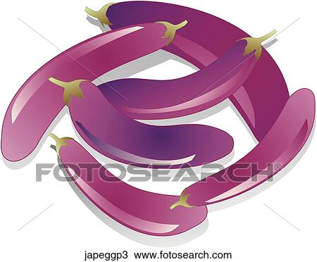 Drawing - Japanese Eggplant-Shadows. Fotosearch