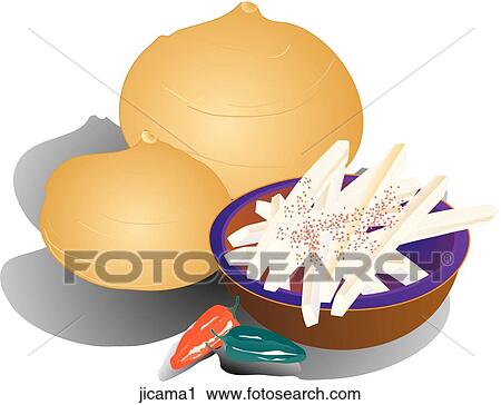 Jicama-Composition View Large Illustration Clip Art - Jicama-Composition. Fotosearch