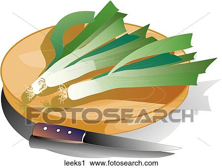 Leeks-Composition View Large Illustration Clip Art - Leeks-Composition. Fotosearch