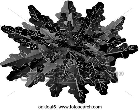 Stock Illustration - Oak Leaf Lettuce-One B&W. Fotosearch