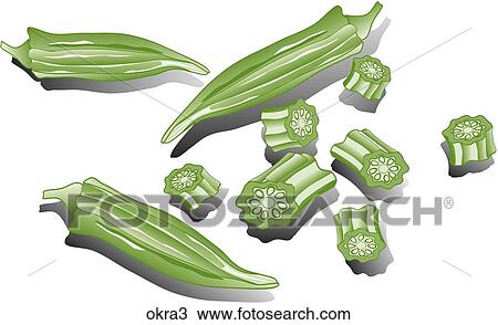 Okra-Shadows View Large Illustration Drawing - Okra-Shadows. Fotosearch