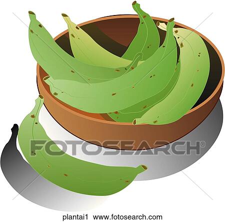 Plantains-Composition View Large Illustration Clip Art - Plantains-Composition. Fotosearch