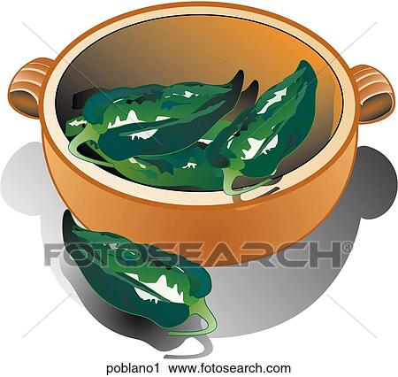 Poblano Peppers-Composition View Large Illustration Clip Art - Poblano Peppers-Composition. Fotosearch