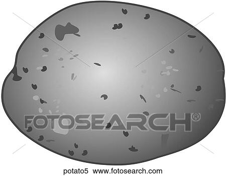 Stock Illustration - Potatoes-One B&W. Fotosearch