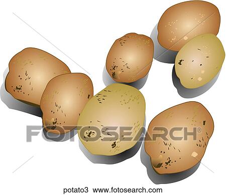 Potatoes-Shadows View Large Illustration Drawing - Potatoes-Shadows. Fotosearch