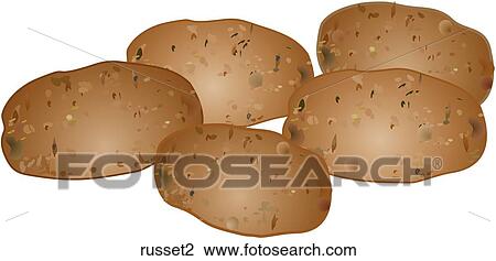 Russet Potatoes View Large Illustration Drawing - Russet Potatoes. Fotosearch