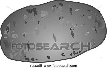 Stock Illustration - Russet Potatoes-One B&W. Fotosearch