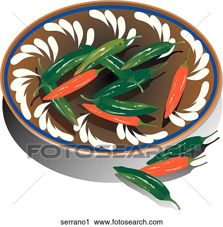 Serrano Peppers-Composition View Large Illustration Clip Art - Serrano Peppers-Composition. Fotosearch
