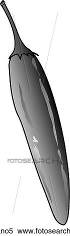 Stock Illustration - Serrano Peppers-One B&W. Fotosearch