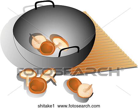 Shitake Mushrooms-Composition View Large Illustration Clip Art - Shitake Mushrooms-Composition. Fotosearch