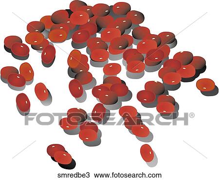 Drawing - Small Red Beans-Shadows. Fotosearch