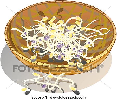 Clip Art - Soy Bean Sprouts-Composition. Fotosearch