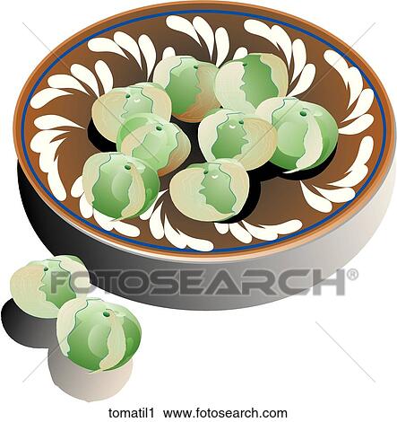 Tomatillos-Composition View Large Illustration Clip Art - Tomatillos-Composition. Fotosearch