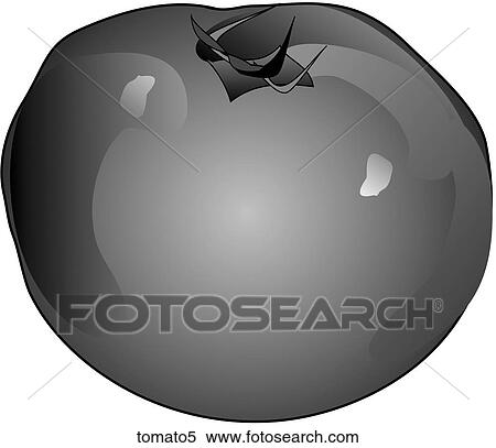 Tomatoes-One B&W View Large Illustration Stock Illustration - Tomatoes-One B&W. Fotosearch