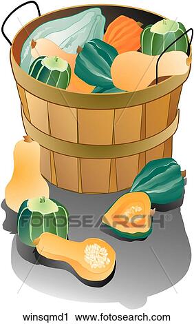 Clip Art - Winter Squash Medley-Composition. Fotosearch