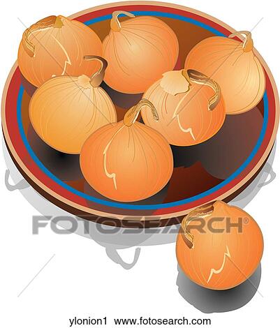 Clip Art - Yellow Onions-Composition. Fotosearch