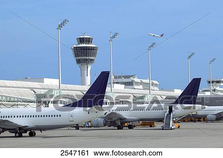 Stock Image - Airplanes at airport . Fotosearch