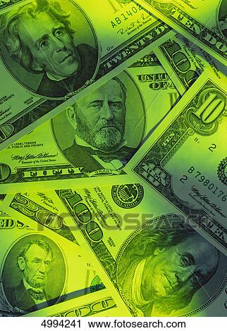 American banknotes in colored light View Large Photo Image Stock Image - American banknotes in colored light . Fotosearch