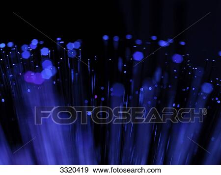Stock Photo - Blue fibre optics, detail . Fotosearch