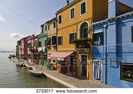 Stock Photo - Buildings at waterfront, Venezia, Italy . Fotosearch