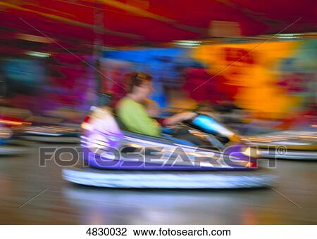 Stock Image - bumper cars . Fotosearch
