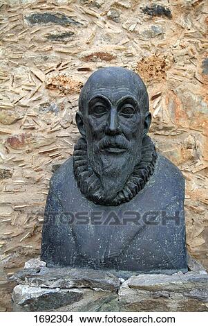Picture - Bust of statue on pedestal . Fotosearch