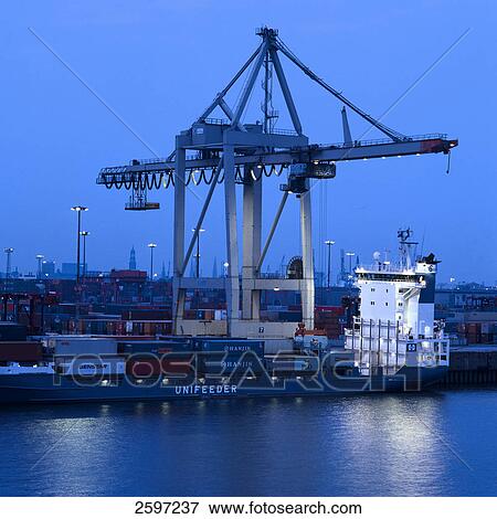 Cargo containers at harbor View Large Photo Image Stock Photo - Cargo containers at harbor . Fotosearch