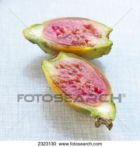 Stock Image - Close-up of halves of Prickly pear . Fotosearch