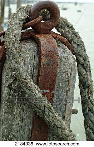 Stock Photography - Close-up of mooring bollard . Fotosearch