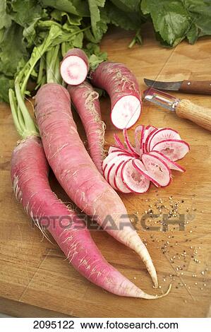 Close-up of radishes with knife on table View Large Photo Image Stock Image - Close-up of radishes with knife on table . Fotosearch