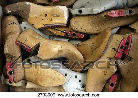 Stock Photo - Close-up of shoe moulds . Fotosearch