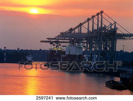 Cranes at harbor View Large Photo Image Stock Image - Cranes at harbor . Fotosearch