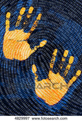 Digital handprint View Large Photo Image Stock Photo - Digital handprint . Fotosearch