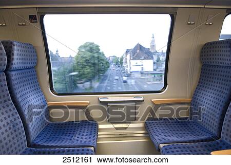 Stock Image - Empty chairs of train . Fotosearch