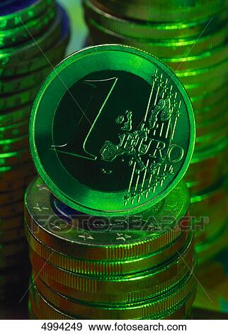 European coins in coloured light View Large Photo Image Stock Photo - European coins in coloured light . Fotosearch