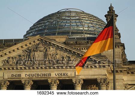 German flag fluttering in front of government building, Reichstag, Berlin, Germany View Large Photo Image Stock Photography - German flag fluttering in front of government building, Reichstag, Berlin, Germany . Fotosearch
