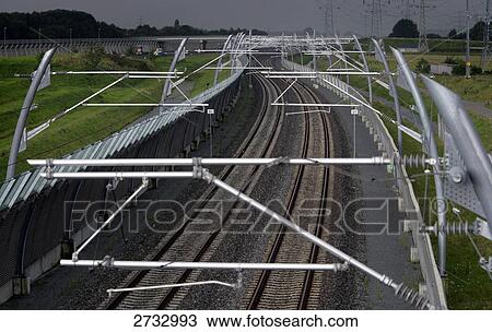 High angle view of railroad tracks View Large Photo Image Stock Image - High angle view of railroad tracks . Fotosearch