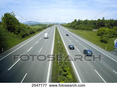 Stock Photo - High angle view of traffic on highway . Fotosearch