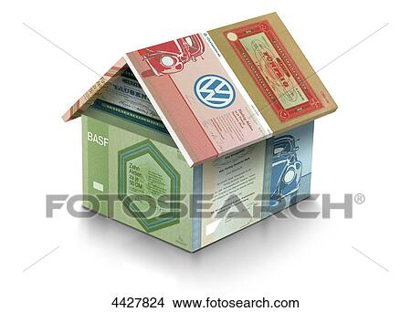 House made of stocks View Large Photo Image Picture - House made of stocks . Fotosearch